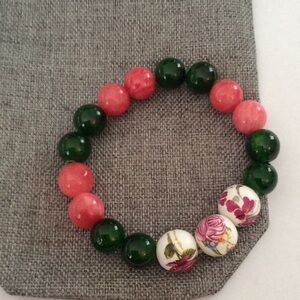 Glass Bead Stretch Bracelet New
